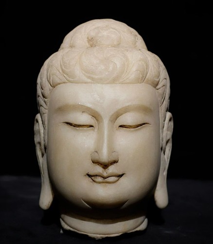 Statua testa buddha - testa,