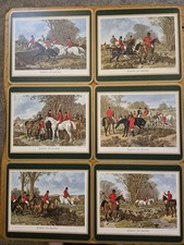 Tovagliette laterali con supporto in sughero Pimpernel 'Inglese per caccia' - Ottime condizioni - Usate