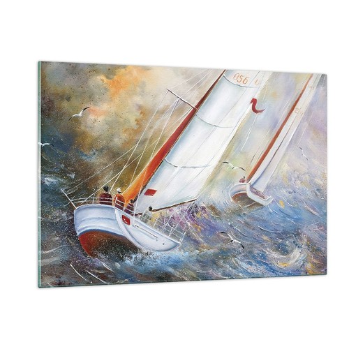 Quadro vetro 120x80cm barca - vetro,