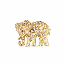 Spilla elefante diamante
