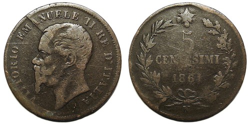Centesimi 1861 testa - n,,