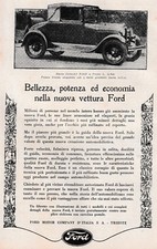 PUBBLICITA' 1928 FORD NUOVA CABRIOLET CARATTERISTICHE FORD MOTOR ITALIA TRIESTE 