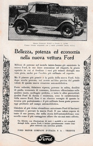 Pubblicita 1928 ford nuova - 1928,
