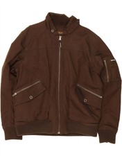 WOOLRICH Giubbotto Bomber Uomo Imbottito UK 44 2XL Marrone Nylon DI00