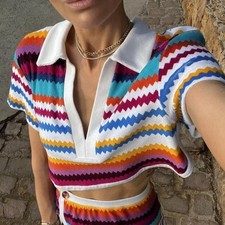 Missoni zig zag terry cropped