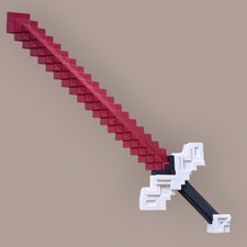 Minecraft Sword  – 3D Printed Cosplay Prop – 60cm – PLA Black White Red