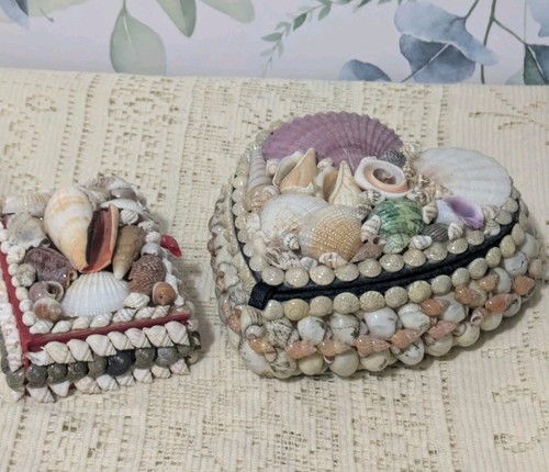 Pair sea shell box 1950s - pair,
