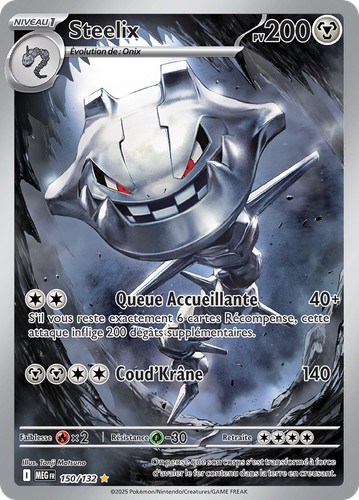 Carte pokémon steelix - carte, 150/132