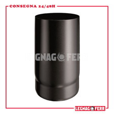 Tubo Per Stufe Legna 25 cm Nero Pesante 2 mm Acciaio Apros Resistenza 400° T250