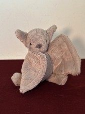 Jellycat piccolo pipistrello timido nuovo senza etichette grigio marrone Halloween giocattolo morbido raro ritirato HTF