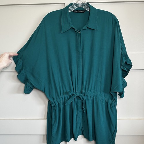 Blusa zara teal con - teal, e