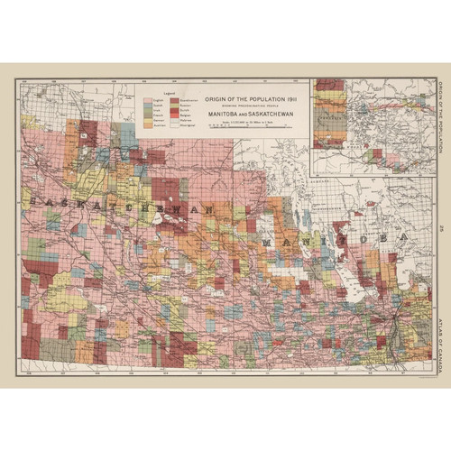 Mappa storica saskatchewan - mappa,