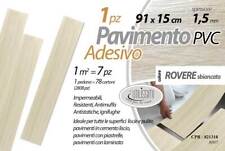 PAVIMENTO PVC Parquet ADESIVO PIASTRELLE CASA UFFICIO ROVERE SBIANCATO 91*15 CM