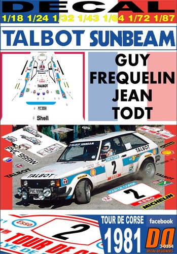 Decal talbot sunbeam lotus - talbot, g