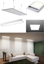 LAMPADA PANNELLO BIANCO LED 60x60 120x30 cm  INCASSO 0 SOSPESO LUCE 4000K 6000K