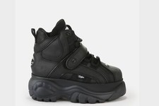 Scarpe con plateau Buffalo Calf High in pelle London donna/uomo (nero)