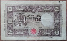 FALSO D'EPOCA - MILLE LIRE GRANDE M - CIRCOLATO - BANCONOTA MOLTO INTERESSANTE