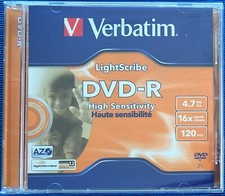 Verbatim - DVD-R - LIGHTSCRIBE - Jewel Case - 4,7 GB/120 min - 1-16 x - NUOVO/IMBALLO ORIGINALE.!