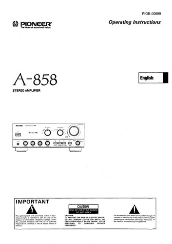 Pioneer 858 amplifier owners - pioneer,