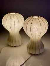 COPPIA VINTAGE COCOON GATTO DI FLOS LAMPADA DA TAVOLO  DESIGN CASTIGLIONI 1960