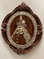 vintage PLACCA GESSO BASSORILIEVO CONTE DRACULA 1960s 27x21.5cm