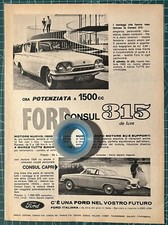 Rara Pubblicità FORD CONSUL 315 De Luxe del 1963