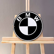 Insegna Metallo Logo BMW Nero