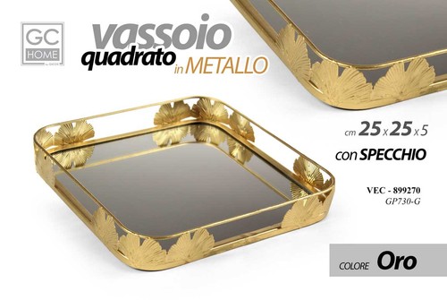 Vassoio metallo quadrato - metallo,