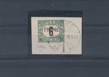 1918-19 Fiume, tasse n.1, 6 penne stilografiche verdi e nere, usate su frag