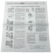 San Marco macchina fotografica istruzioni su velina made in Italy italian camera