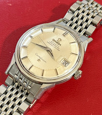 Vintage Omega Pie-Pan Constellation, gambe per cani, mirino, data, automatico - 1969