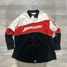Mercury Marine Team Camicia Uomo XXL Bottoni Optimax Fuoribordo Ricamata