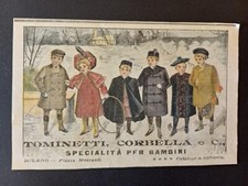 Pubblicità 1901 Tominetti Corbella vestiti per bambini da rivista d'epoca