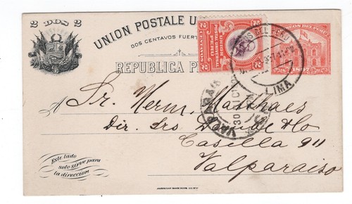 Lima peru 1907 cartolina - lima, peru'