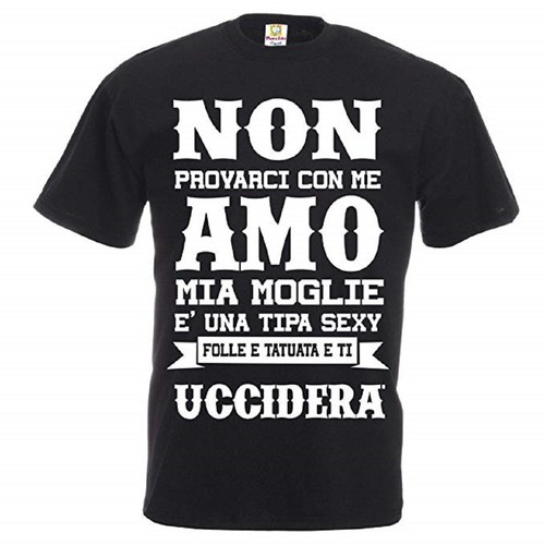 Shirt nera uomo con scritta - nera,