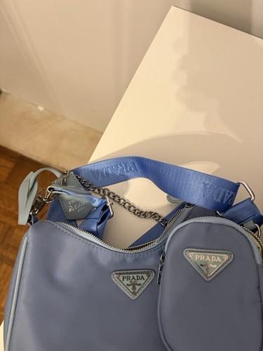 Prada blue shoulder bag - bag, zip