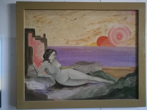 Dipinto olio tela donna - su,