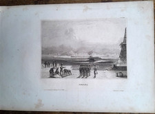 Bella incisione E.D.Verleger porto Messina impronta cm.14,4x9,9 prima metà '800