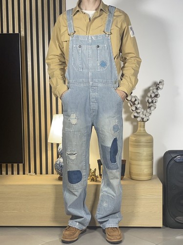 Salopette rayée denim - salopette, en