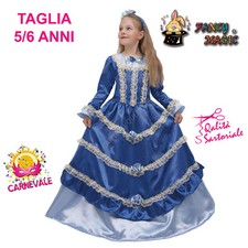 COSTUME VESTITO DI CARNEVALE LADY BLUE PRINCIPESSA TAGLIA 5/6 ANNI FANCY MAGIC 6