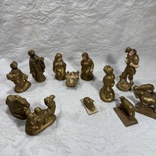 Presepe vintage 13 pezzi gesso