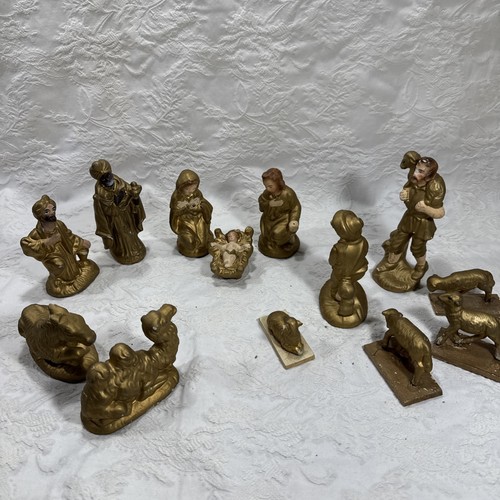 Presepe vintage pezzi gesso - presepe,