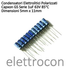 10 pezzi 1uF 63V 85°C