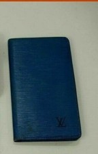 PORTA CARTE DI CREDITO  VUITTON EPIPELLE BLU ORIGINALE DATE CODE L00882