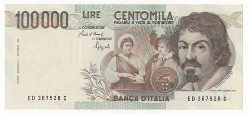 100000 lire caravaggio - 100000,