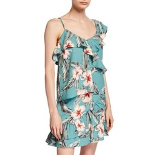 Top Cupcakes e Cashmere Floreale Ruffle Cottage Cropped Estate XS Tropical Nuovo senza etichette