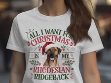 T-shirt natalizia maglietta natalizia Rhodesian Ridgeback cane maglietta natalizia festa