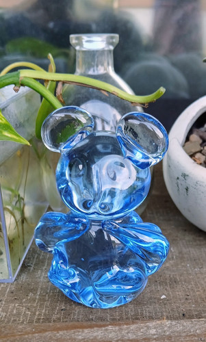 Blue clear art glass - art,