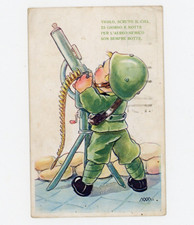 Regio Esercito Cartolina Satirica Contraerea Bambino Propaganda Fascista CSIR