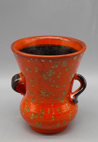Vaso ceramica rosso art - , decò